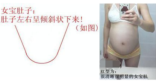 怀女宝腰长肉肚型图片(生男女孩的肚型是什么样)