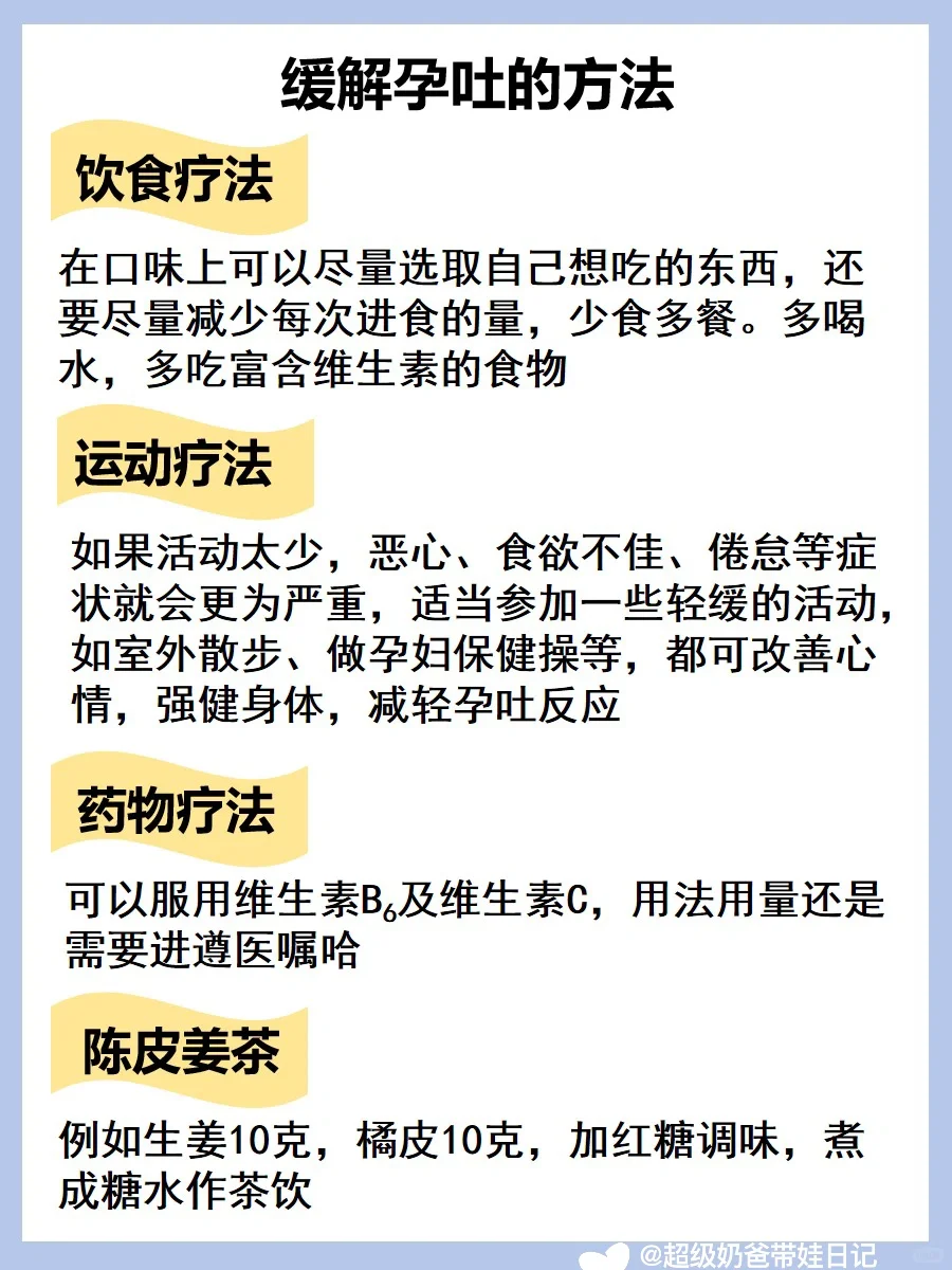 一些缓解孕吐的小妙招分享给大家！亲测有效哦