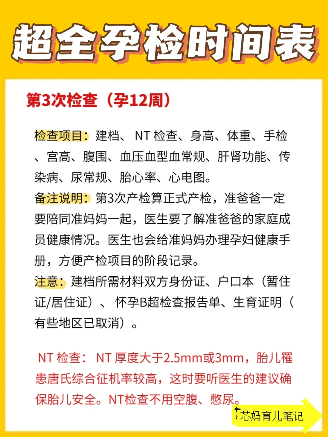 超全孕期产检时间表！附孕检注意事项