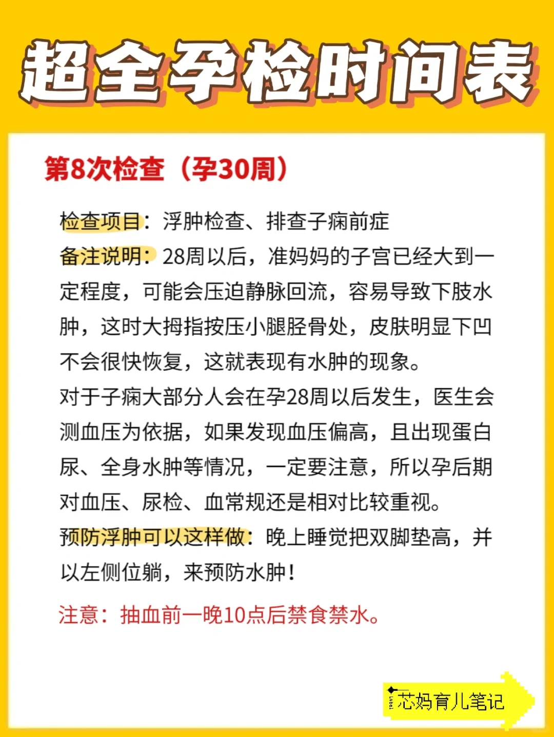 超全孕期产检时间表！附孕检注意事项