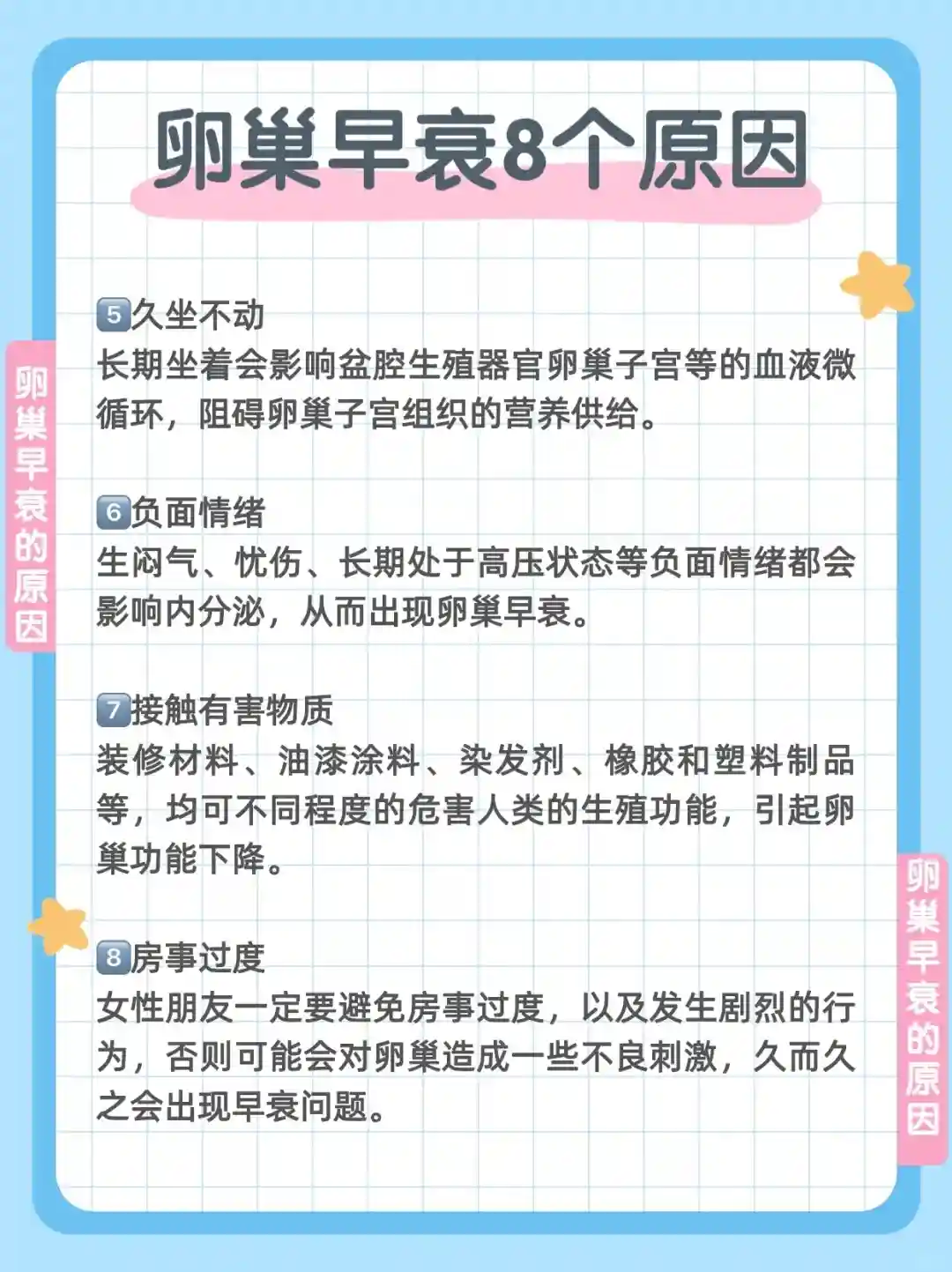 一般人都不知道的：导致卵巢早衰的8个原因,望知晓！