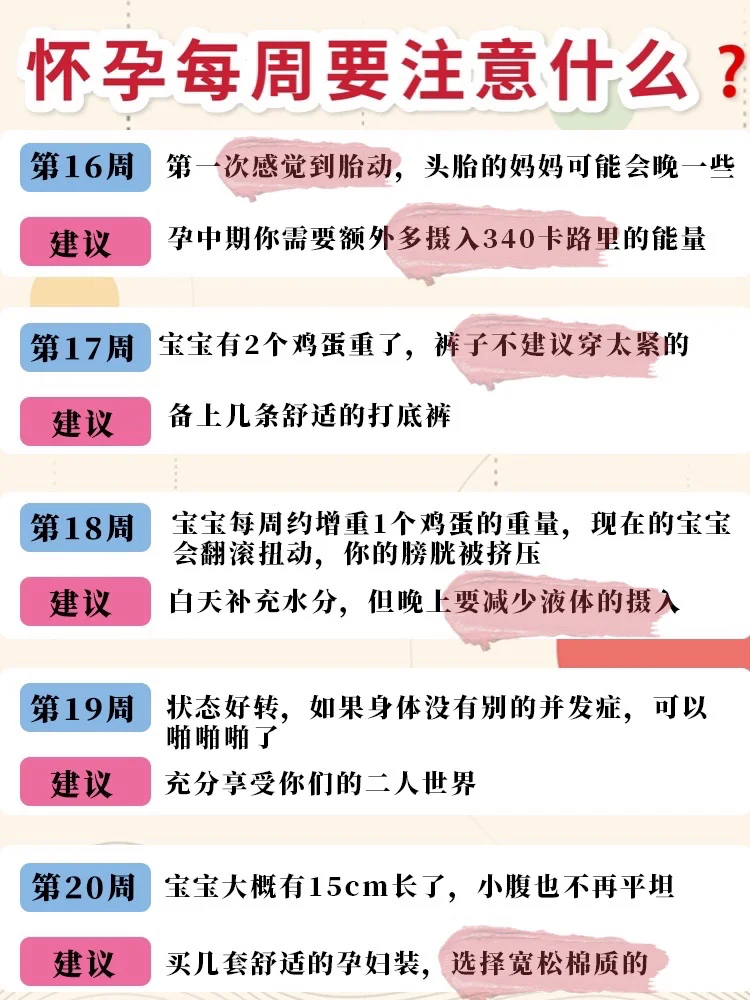 孕期每周注意事项！准爸妈看完这一篇就够了